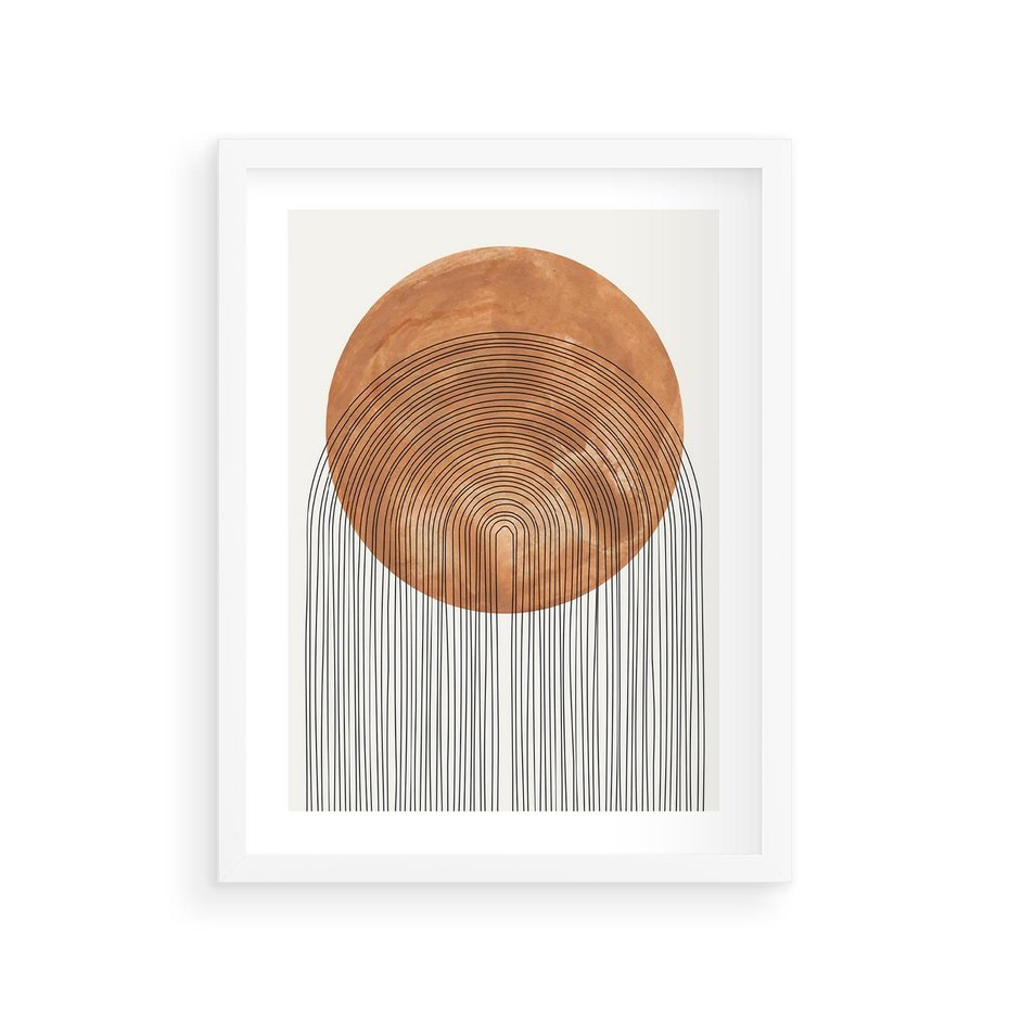 Plakat w ramie 30x40 - Złote Akcenty - nowoczesna sztuka, modern - rama biała