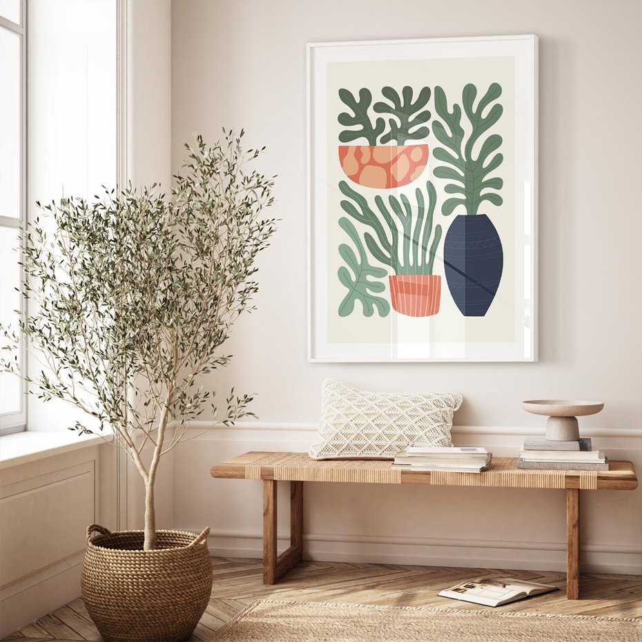 Plakat bez ramy 30x40 - Abstrakcyjne Roślinne Formy - nowoczesna grafika, rośliny