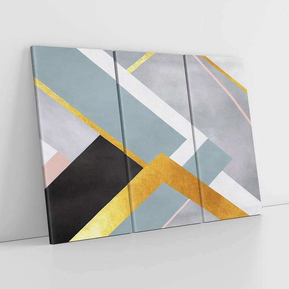 Obraz na płótnie 120x80 - Geometryczne Elementy - geometryczne kształty, elementy złota