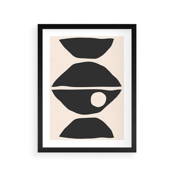 Plakat w ramie 40x50 - Nowoczesna Sztuka na Beżowym Tle - nowoczesna sztuka, abstrakcja - rama czarna