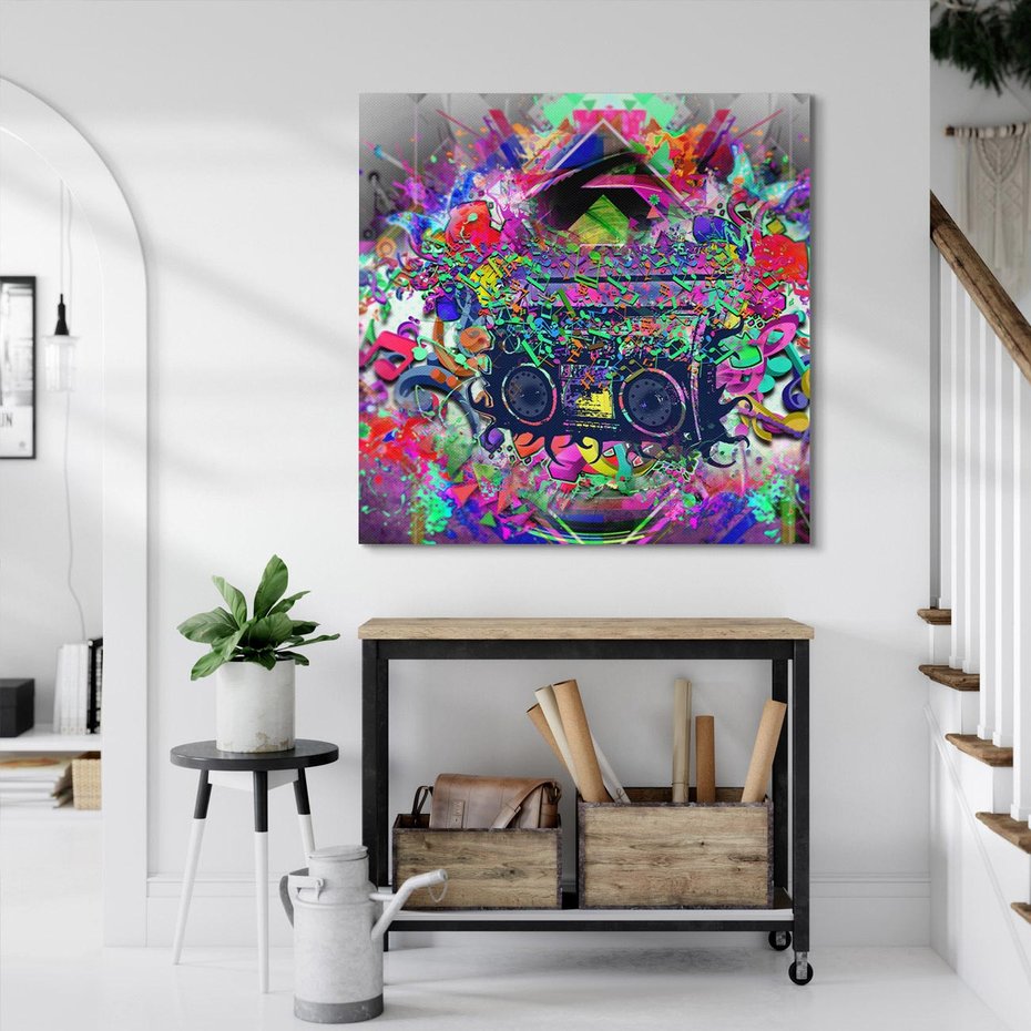 Obraz na płótnie 80x80 - Harmonia Muzyki - grafika, muzyka