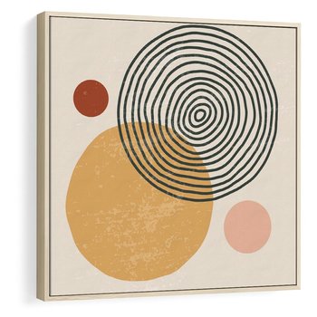 Obraz w ramie 50x50 - Boho Światło - abstrakcyjna sztuka, boho kształty - rama drewno