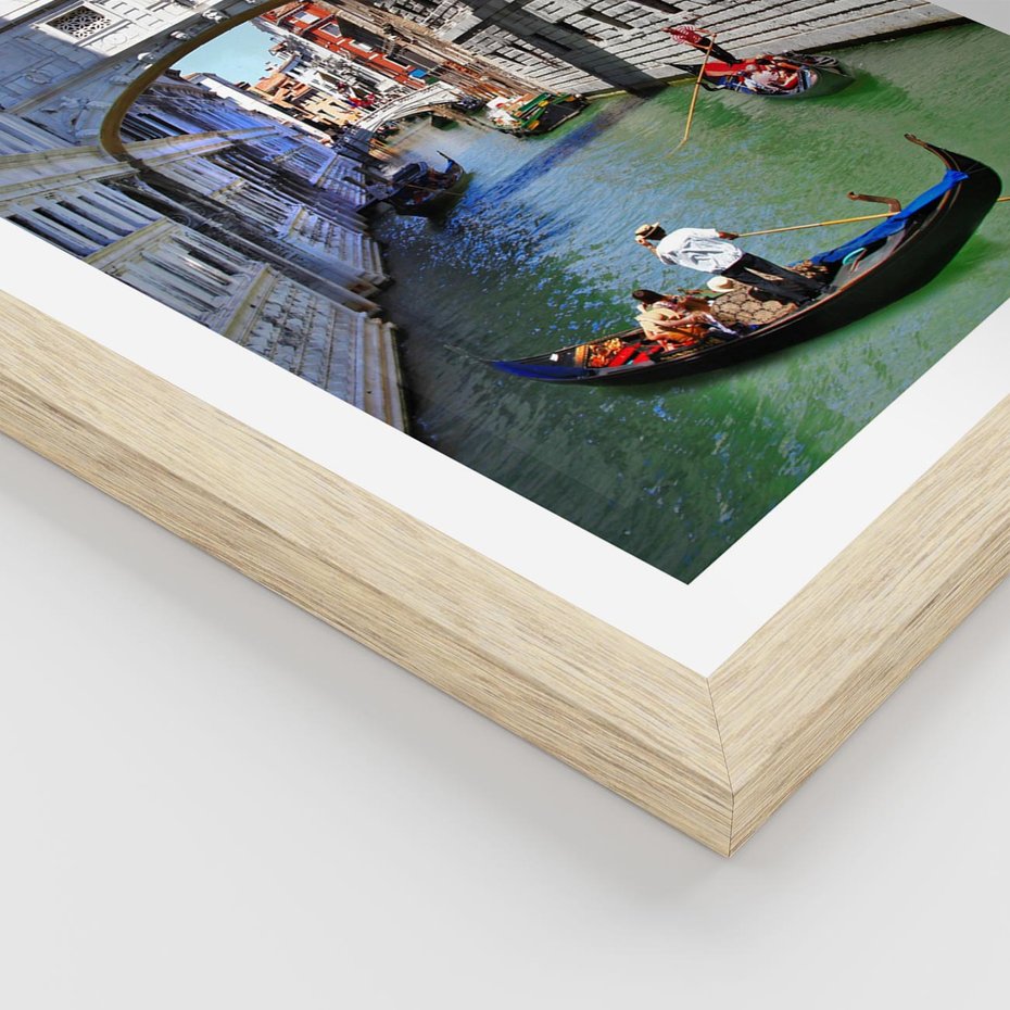 Plakat w ramie 50x70 - Romantyczna gondola w Wenecji - Wenecja, gondola - rama drewno
