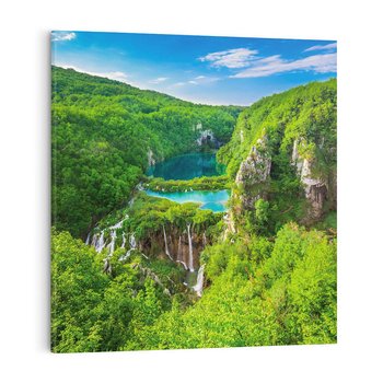 Obraz na płótnie 40x40 - Jeziora Pitwickie: urok Chorwacji - Jeziora, Pitwickie