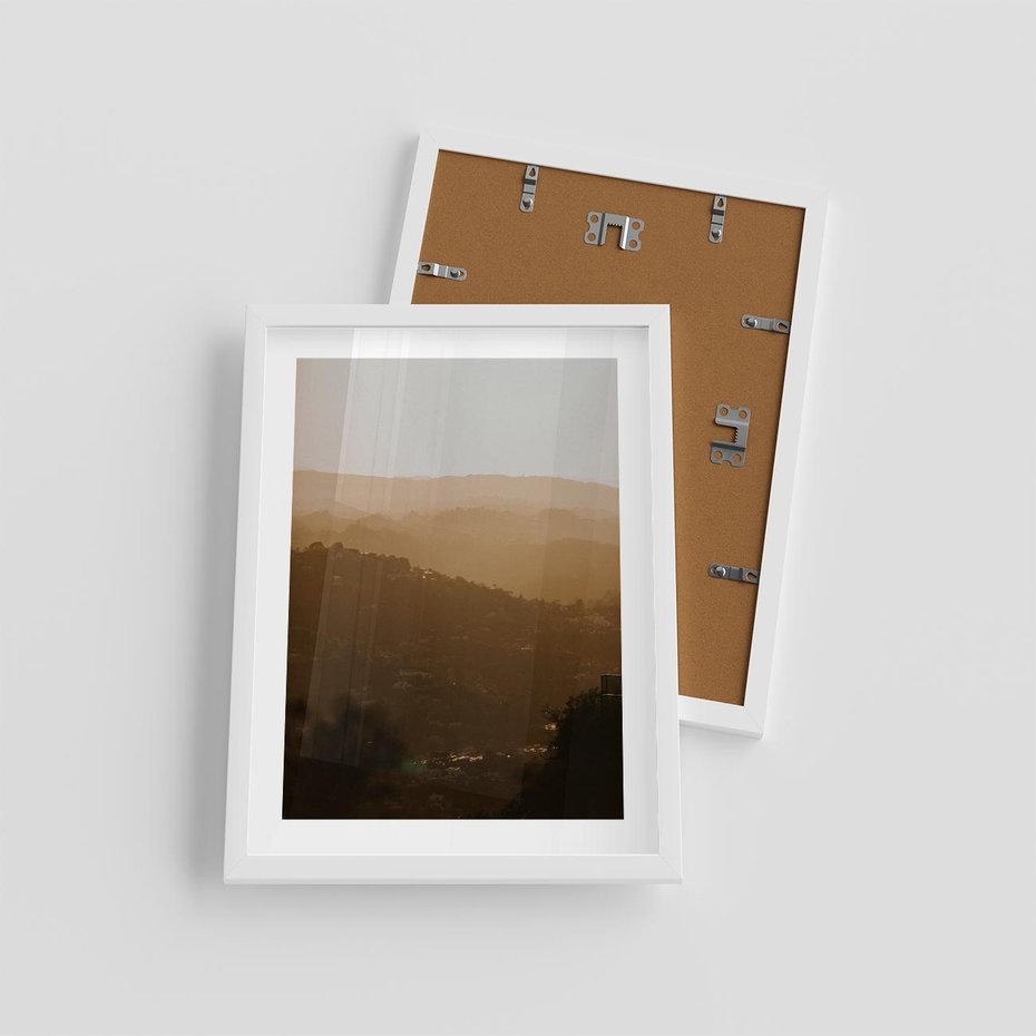 Plakat w ramie 30x40 - Odejście Słońca - pejzaż, zachód - rama biała