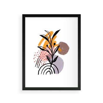 Plakat w ramie 30x40 - Migocące Bezgraniczności - abstrakcyjna sztuka, liść monstery - rama czarna