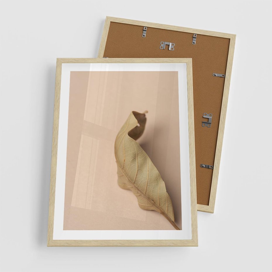 Plakat w ramie 50x70 - Boho suszone liście - suszony, liść - rama drewno