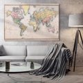Obraz na płótnie 70x50 - Światło Przeszłości - retro mapa świata, mapa