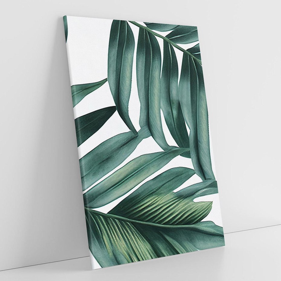 Obraz na płótnie 80x120 - Ruchome liście czasu - liście palmy, tropikalne