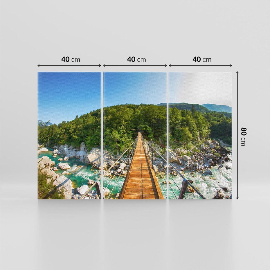 Obraz na płótnie 120x80 - Most w górach: siła natury - most, góry