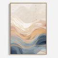 Obraz w ramie 80x120 - Ukojenie Współczesności - abstrakcyjne fale, gładkie linie - rama drewno