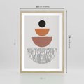 Plakat w ramie 50x70 - Półkola i Boho Akcent - geometria, półkola - rama drewno