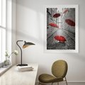 Plakat bez ramy 21x30 - Parasole w malowniczej uliczce - parasole, uliczka