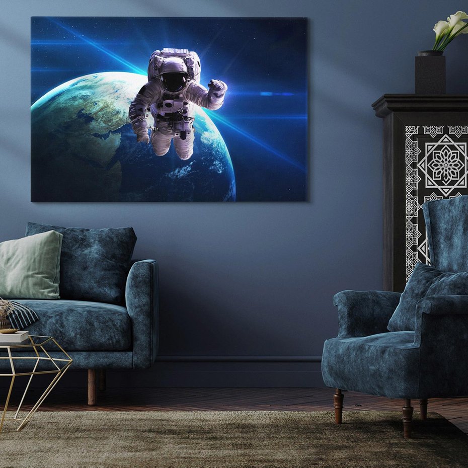 Obraz na płótnie 120x80 - Kosmiczna przygoda - kosmos, astronauta