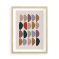 Plakat w ramie 50x70 - Granice Boho - abstrakcyjny obraz, geometryczna kompozycja - rama drewno