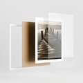 Plakat w ramie 40x50 - Pomost nad jeziorem - pomost, jezioro - rama biała
