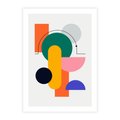 Plakat bez ramy 21x30 - Harmonijne Przenikanie Form - nowoczesna sztuka, geometryczna kolorowa grafika