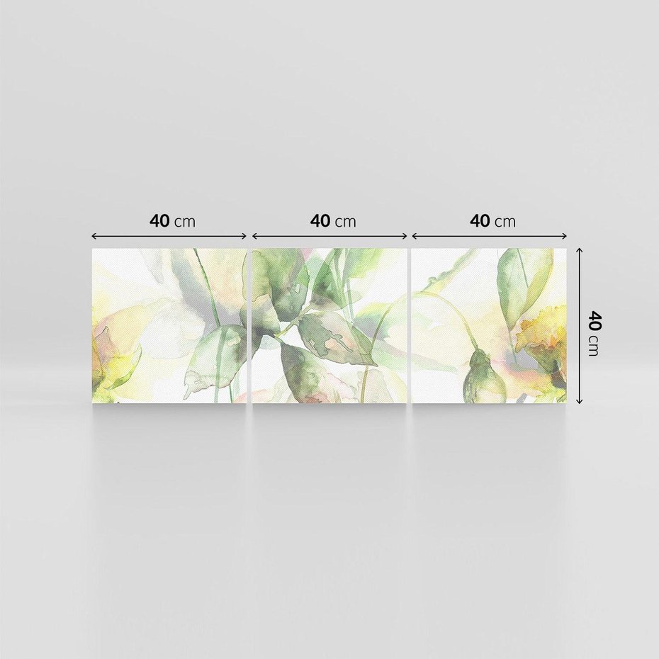 Obraz na płótnie 120x40 - Delikatne Kolory - akwarelowe, kwiaty