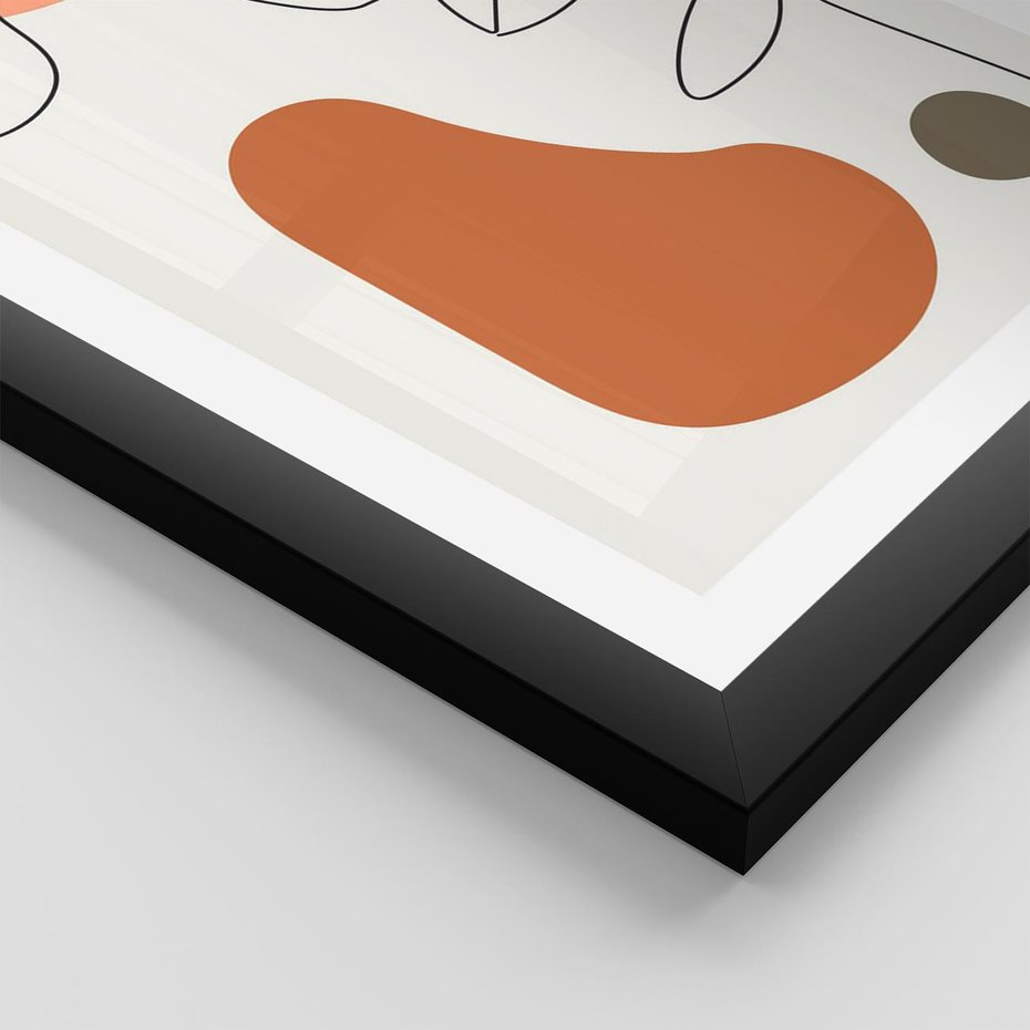 Plakat w ramie 40x50 - Twarz w Geometrycznym Stylu - nowoczesny obraz, grafika - rama czarna