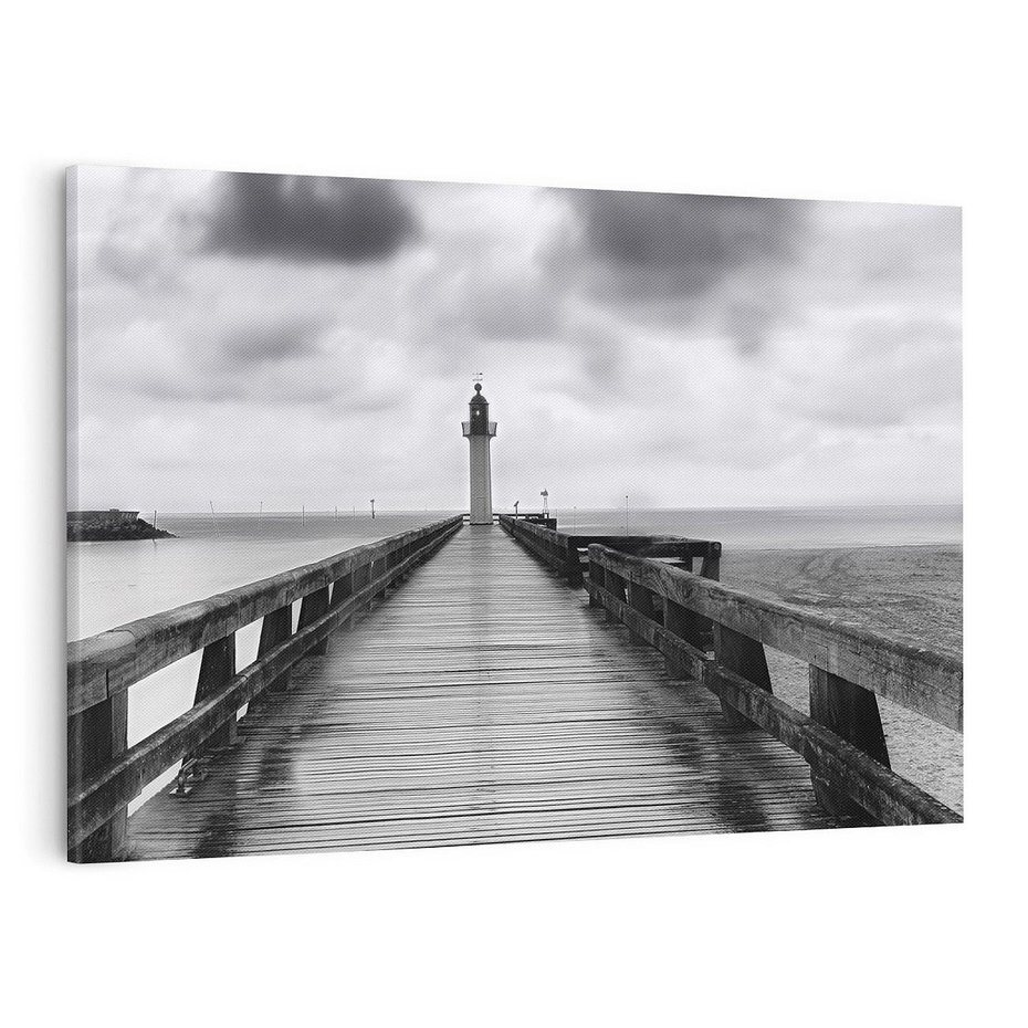 Obraz na płótnie 100x70 - Romantyczny pomost z latarnią - pomost, latarnia