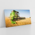 Obraz na płótnie 120x60 - Złociste żniwa na kombajnie - kombajn, zboże