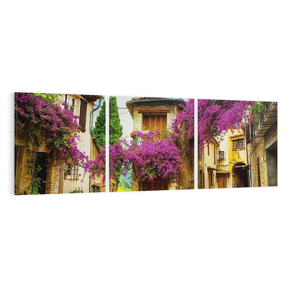 Obraz na płótnie 120x40 - Urok francuskiej uliczki - Francja, uliczka