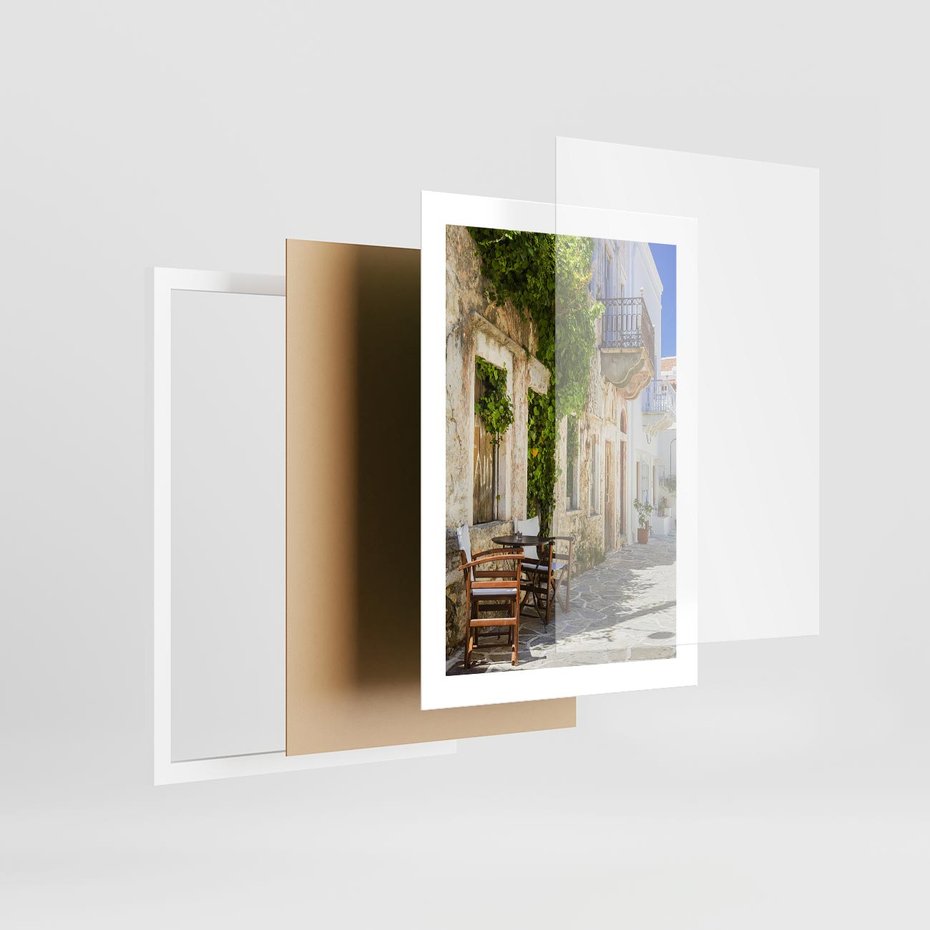 Plakat w ramie 30x40 - Zaklęta Przestrzeń - uliczka, perspektywa - rama biała