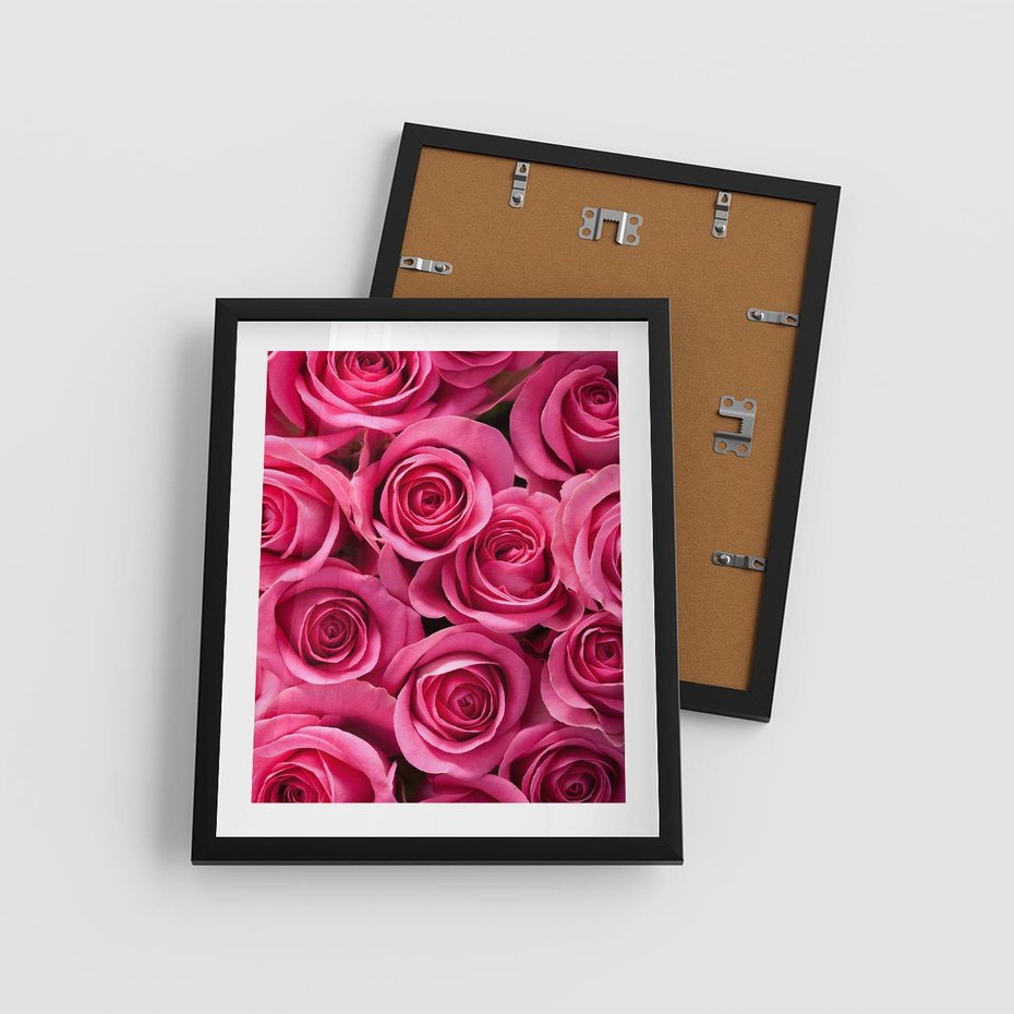 Plakat w ramie 40x50 - Romantyczne róże w pełnym rozkwicie - róże, kwiaty - rama czarna
