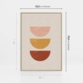 Obraz w ramie 50x70 - Geometryczne Wibracje - boho plakat, geometryczny - rama drewno