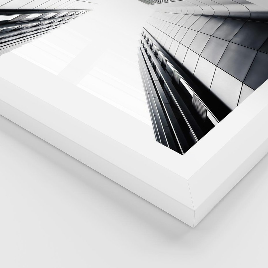 Plakat w ramie 40x50 - Architektura o Prostych Formach - architektura, proste formy - rama biała