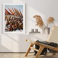 Plakat w ramie 40x50 - Tropikalna Harmonia - palma, liście palmy - rama biała