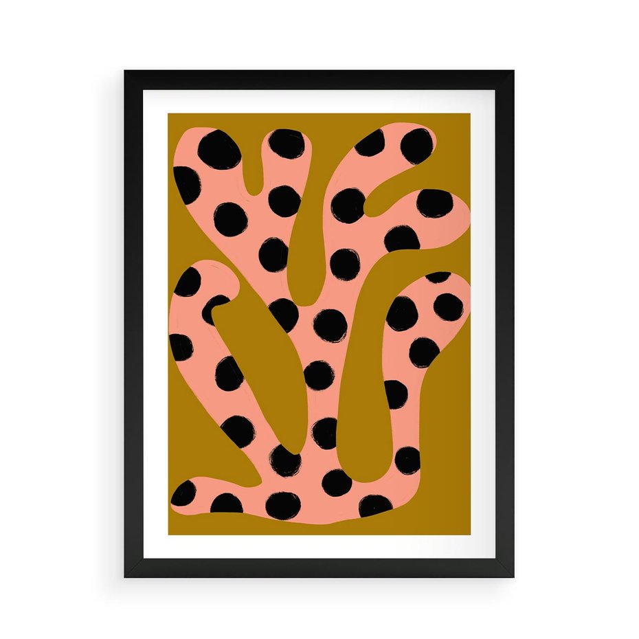 Plakat w ramie 50x70 - Rozkwitająca Wolność Boho - abstrakcyjne boho kształty, dziwne - rama czarna