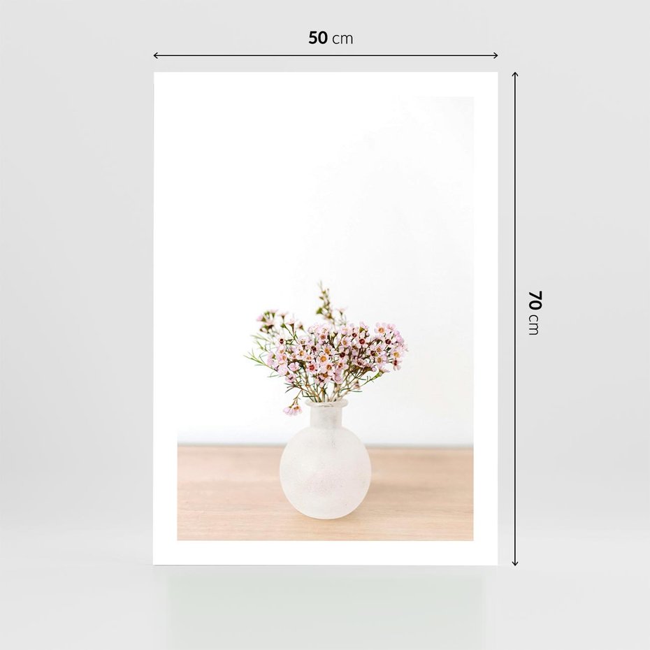Plakat bez ramy 50x70 - Kwiaty w Minimalistycznym Wazonie - kwiaty, wazon