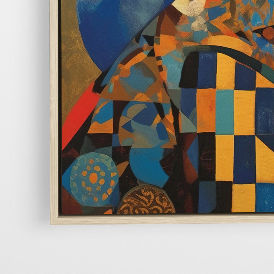 Obraz w ramie 80x120 - Impresje Cichego Szeptu - abstrakcyjny obraz, portret kobiety - rama drewno