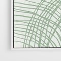 Obraz w ramie 50x50 - Migotliwa Spokojna Zieleń - zielony plakat, abstrakcyjne splątane linie - rama biała
