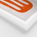 Plakat w ramie 40x50 - Eksploracja Nowego Światła - abstrakcyjna pomarańczowa forma, minimalizm - rama biała