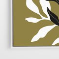 Obraz w ramie 80x80 - Wewnętrzne Odsłony - liście, gałązki - rama biała