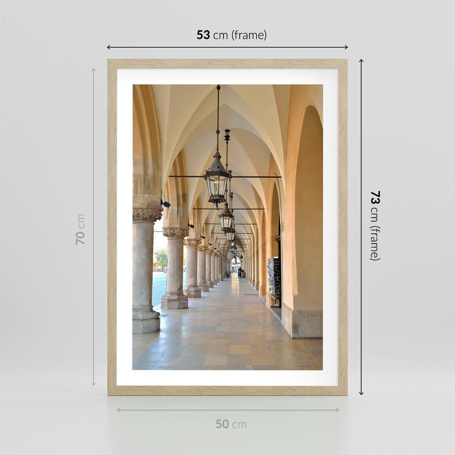 Plakat w ramie 50x70 - Uliczka w perspektywie czasu - uliczka, perspektywa - rama drewno