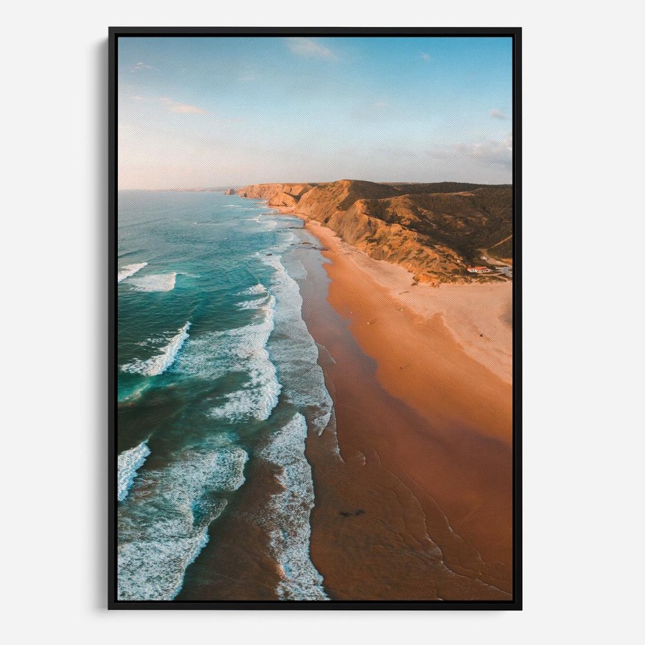 Obraz w ramie 70x100 - Z Lotu Ptaka - fotografia, plaża - rama czarna