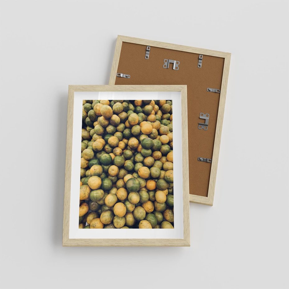 Plakat w ramie 30x40 - Świeżość Cytrusów - cytryny, limonki - rama drewno
