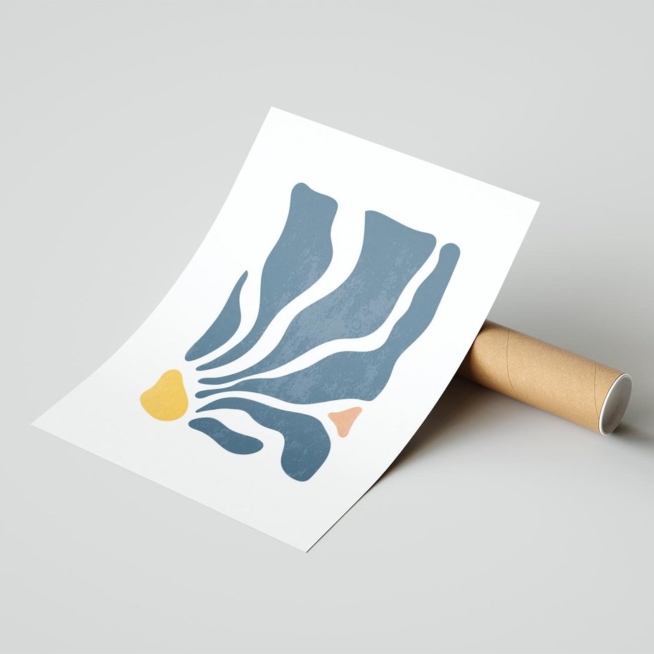 Plakat bez ramy 21x30 - Szkice Kwiatowych Promieni - nowoczesna kwiatowa grafika, styl retro