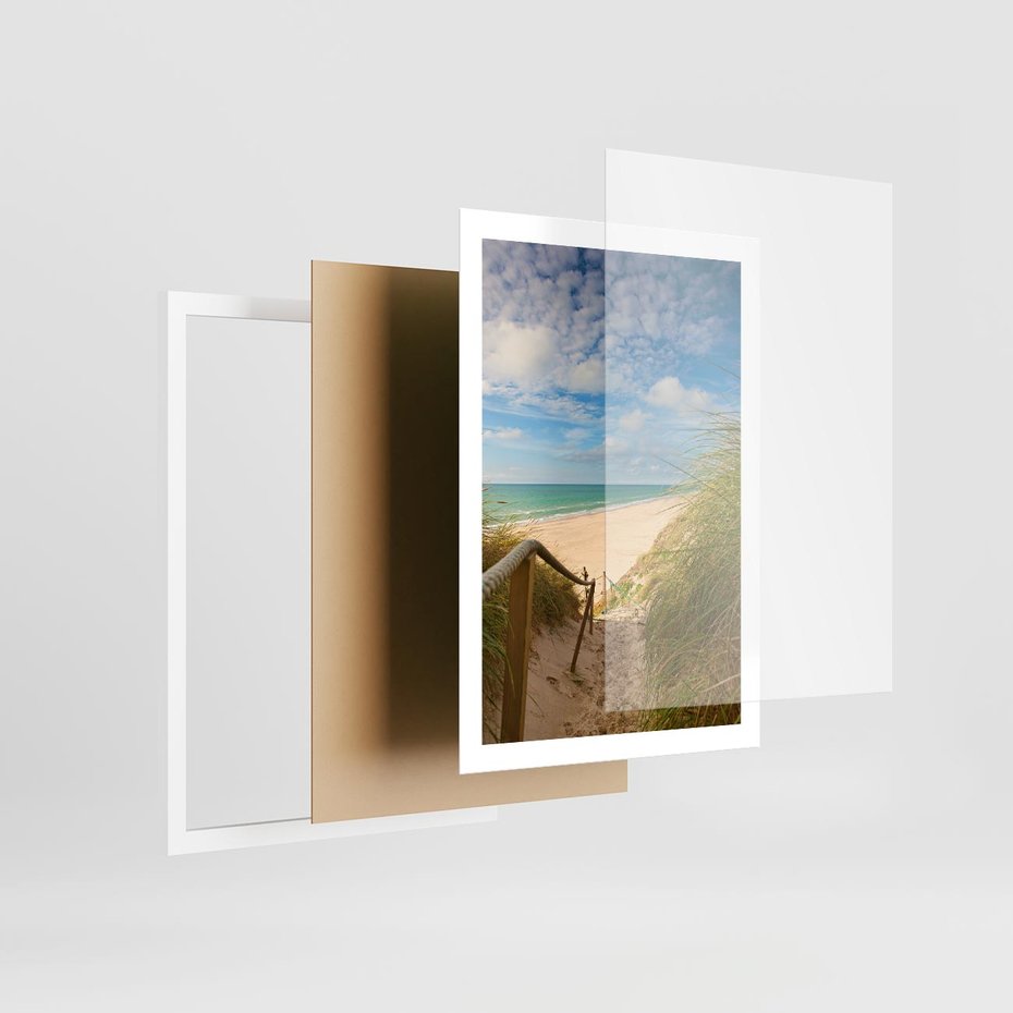 Plakat w ramie 50x70 - Spokojna plaża nad Bałtykiem - plaża, Bałtyk - rama biała