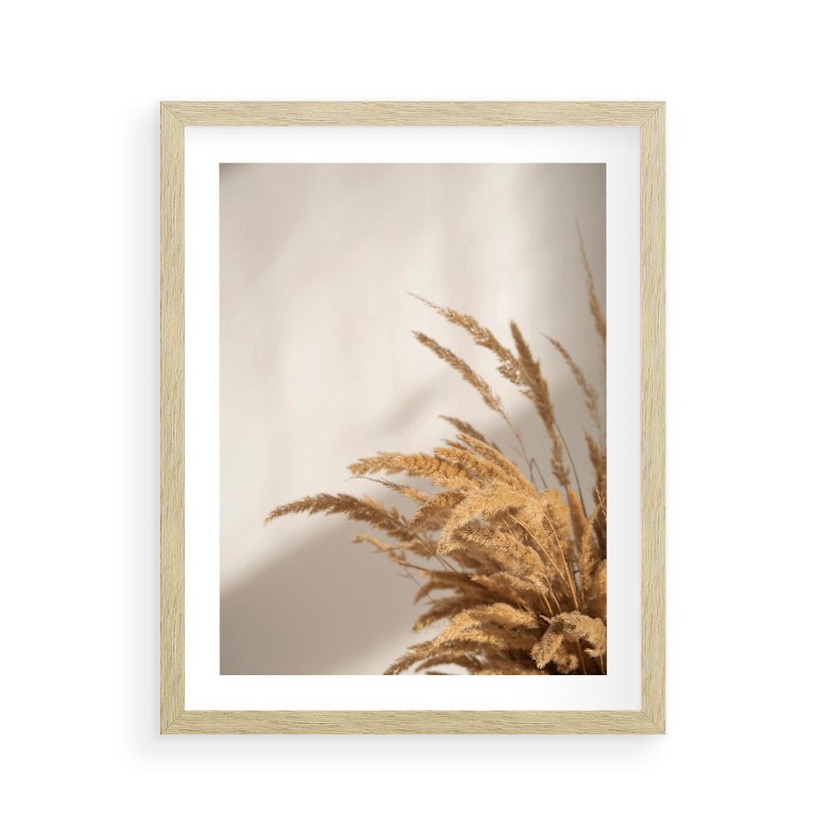 Plakat w ramie 40x50 - Swobodne trawy boho - boho, suche - rama drewno