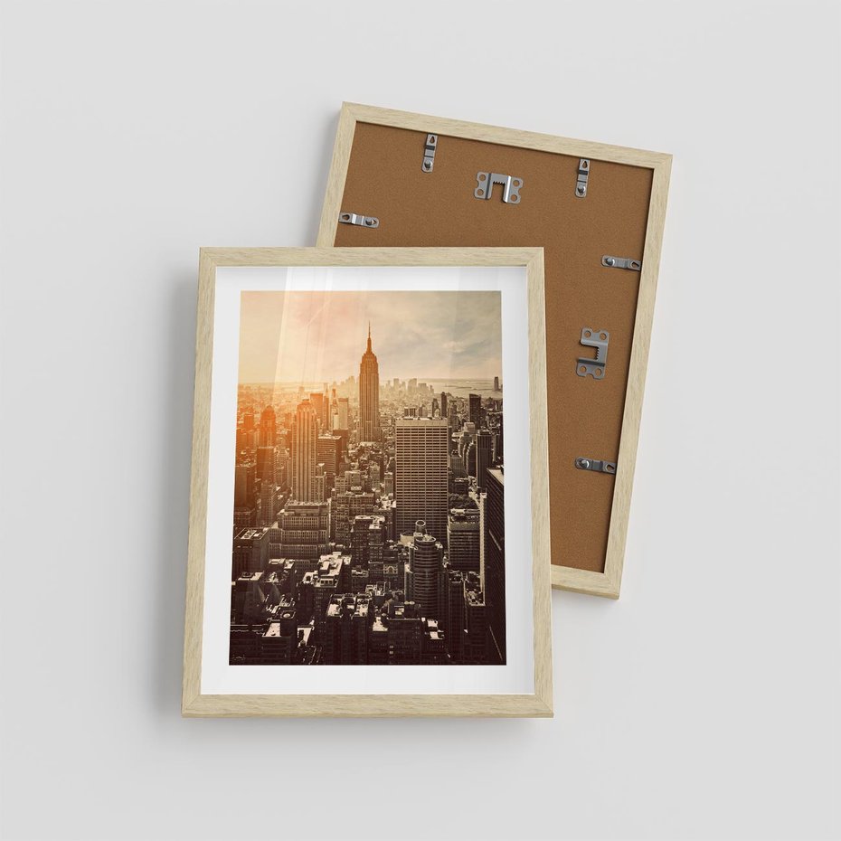 Plakat w ramie 30x40 - Nowojorska Skyline - Manhattan, Nowy Jork - rama drewno