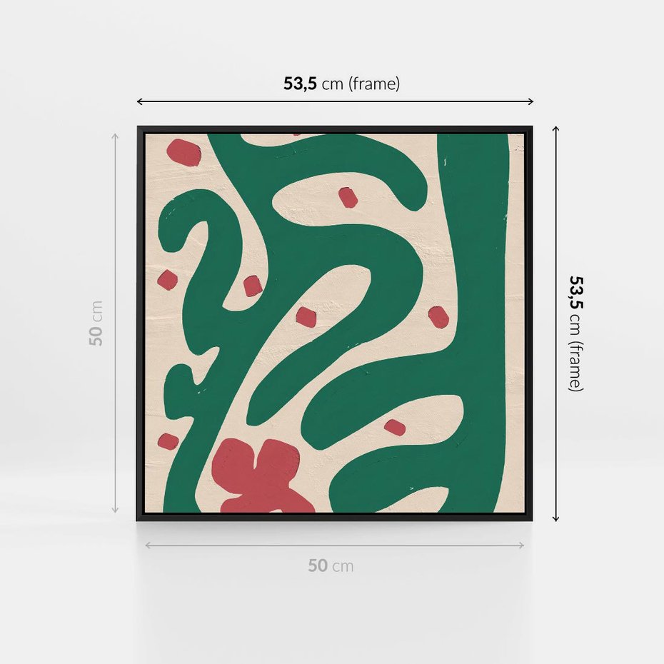 Obraz w ramie 50x50 - Boho Widoki - abstrakcyjny obraz, plakat - rama czarna