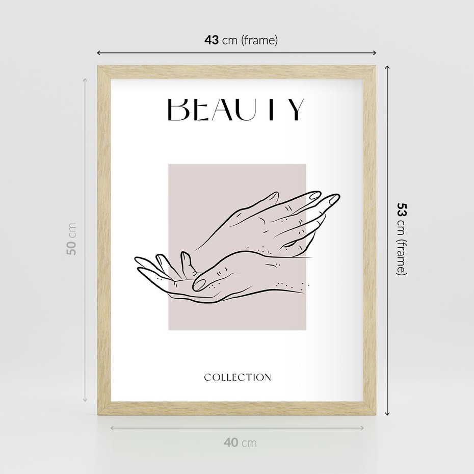 Plakat w ramie 40x50 - Wibracje Nieprzewidywalnych Form - bogo plakat, dłonie - rama drewno