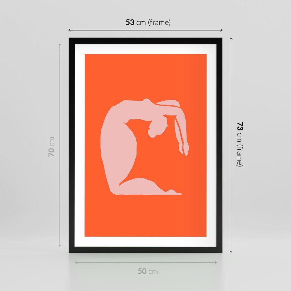 Plakat w ramie 50x70 - Antyczna Godzina - abstrakcja, kobieca sylwetka - rama czarna