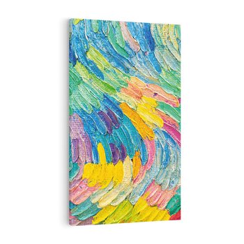 Obraz na płótnie 50x70 - Egzotyczne Pióra - abstrakcyjne dzieło, farby olejne