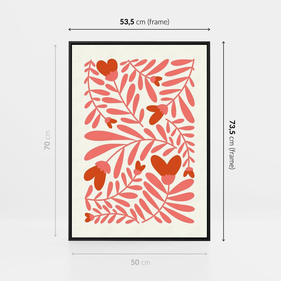 Obraz w ramie 50x70 - Taniec komplementarnych barw - kwiaty, pastelowe kolory - rama czarna