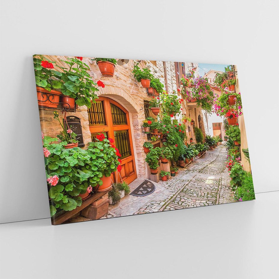 Obraz na płótnie 120x80 - Kolorowa harmonia - uliczka, miasto